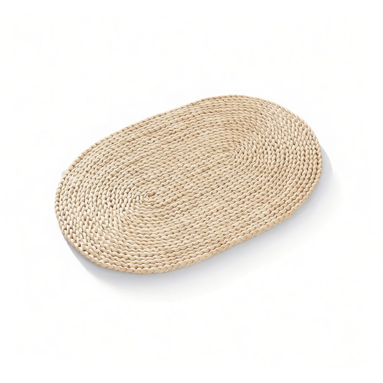 Oval Light Beige Handwoven Seagrass Placemat - WovenNatural