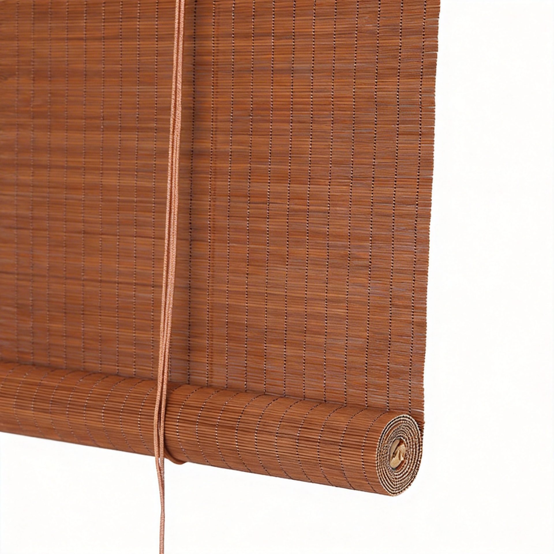 WovenNatural Brown Bamboo Roll Up Shade, Custom Light Filtering 45%-90% for Window Decoration