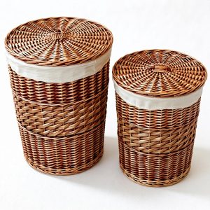 Tall handwoven willow planter basket, 56 cm high with a 45 cm top diameter