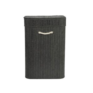 Tall rectangular bamboo laundry hamper, 40 cm wide, 30 cm deep and 60 cm tall